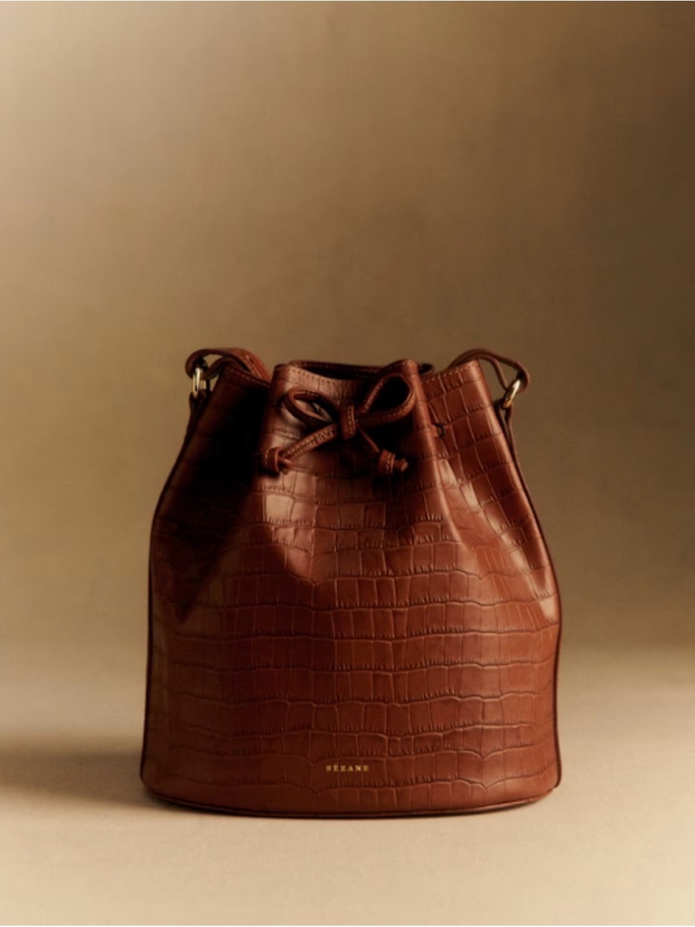 Sezane Farrow Bag- Camel Croco